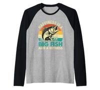 Happiness Is A Big Fish And A Witness - Fishing Fisherman Raglan Baseball Tee