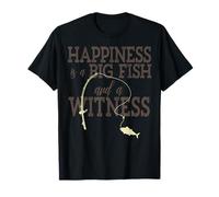 Happiness is A Big Fish and A Witness Fun Fishing T-Shirt