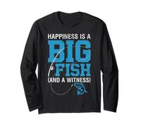 Happiness is A Big Fish Witness Bass Fishing Fisherman Gifts Long Sleeve T-Shirt