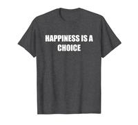 Happiness is A Choice T-Shirt, Men, Dark Heather Grey, XXL