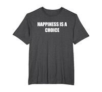 Happiness is A Choice T-Shirt, Men's Big and Tall, Dark Heather Grey, 2X Tall