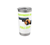 Happiness is A Full Clip Funny Range Humor Graphic Stainless Steel Insulated Tumbler