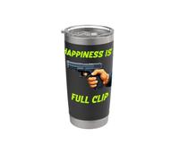 Happiness is A Full Clip Funny Range Humor Graphic Stainless Steel Insulated Tumbler