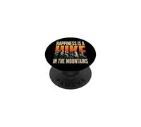 Happiness Is A Hike In The Mountains Hiker Gift Retro PopSockets Adhesive PopGrip