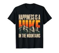 Happiness is A Hike in The Mountains Hiker Gift Retro T-Shirt