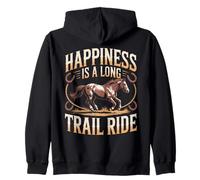 Happiness Is A Long Trail Ride Horse Zip Hoodie