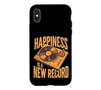 Happiness Is A New Record Vintage Vinyl Collector Case for iPhone X/XS