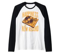 Happiness is A New Record Vintage Vinyl Collector Raglan Baseball Tee
