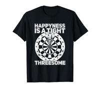 Happiness Is A Tight Threesome! Funny Darts Player Dart Pub T-Shirt