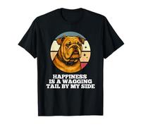 Happiness Is A Wagging Tail English Bulldog Dog Lover Puppy T-Shirt