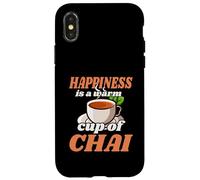 Happiness Is A Warm Cup Of Chai Tea Lover Quote Case for iPhone X/XS