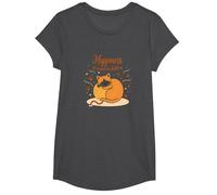 Happiness is A Warm Kitten - Cozy Cat Lover T-Shirt, Girls, Dark Heather Grey, XS