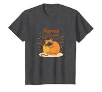Happiness is A Warm Kitten - Cozy Cat Lover T-Shirt, Kids, Dark Heather Grey, 12 Years