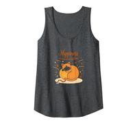 Happiness is A Warm Kitten - Cozy Cat Lover Tank Top, Women, Dark Heather Grey, L