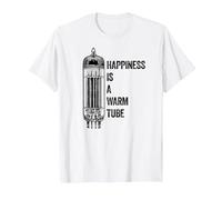 Happiness is A Warm Tube, Valve, Analog Audio, Vacuum Tube T-Shirt, Men, White, 6X-Large