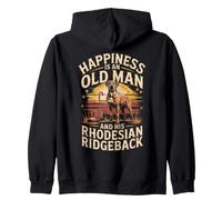 Happiness Is An Old Man And His Rhodesian Ridgeback Zip Hoodie