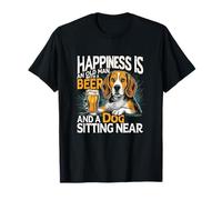 Happiness Is An Old Man With A Beer And A Beagle Dog Owner T-Shirt