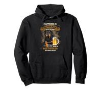 Happiness is an old man with a beer and a rottweiler near Pullover Hoodie