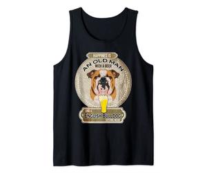 Happiness Is An Old Man With A Beer English Bulldog Tank Top
