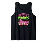 Happiness Is Becoming A Nanny Life Floral Flower Art Grandma Tank Top