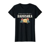 Happiness is Being A Babushka Floral Flower Grandma T-Shirt