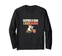 Happiness is Being a Beach Grandma Coastal Nana Humor Long Sleeve T-Shirt
