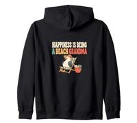 Happiness Is Being a Beach Grandma Coastal Nana Humor Zip Hoodie