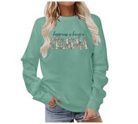 Happiness Is Being a Grandma Sweatshirt Womens Blessed Grandma Long Sleeve Shirts Fall Crewneck Pullover Tops 2024 New