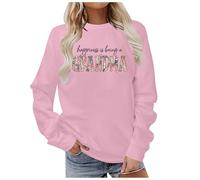 Happiness Is Being a Grandma Sweatshirt Womens Blessed Grandma Long Sleeve Shirts Fall Crewneck Pullover Tops 2024 New