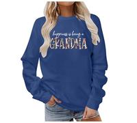 Happiness Is Being a Grandma Sweatshirt Womens Blessed Grandma Long Sleeve Shirts Fall Crewneck Pullover Tops 2024 New