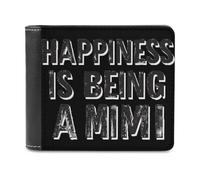 Happiness is Being A Mimi Leather Minimalist Wallet for Men Women Slim Bifold Purse with Card Holder