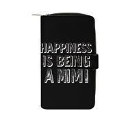 Happiness is Being A Mimi Wallets for Men Women Clutch Purse with Buckle Card Holder Large Capacity