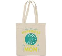 Happiness is Being A Mom Natural Cotton Tote Bag White