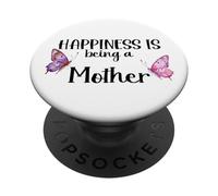 Happiness Is Being A Mother Butterfly Mom Present PopSockets Adhesive PopGrip