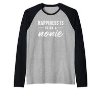 Happiness Is Being A Nonie For Cute Grandma Mothers Day Raglan Baseball Tee