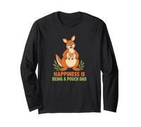Happiness is Being a Pouch Dad Kangaroo Baby New Dad Long Sleeve T-Shirt