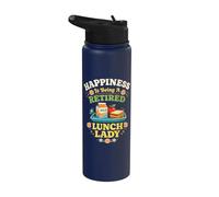 Happiness is Being A Retired Lunch Lady Cafeteria Stainless Steel Insulated Water Bottle