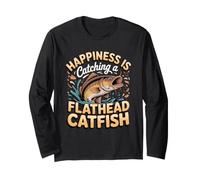 Happiness is Catching a Flathead Catfish Angler Fishing Long Sleeve T-Shirt