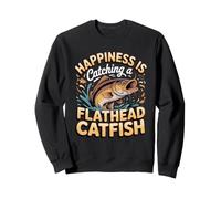 Happiness Is Catching a Flathead Catfish Angler Fishing Sweatshirt