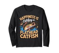 Happiness is Catching a Flathead Catfish Angler Long Sleeve T-Shirt
