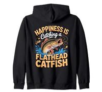 Happiness Is Catching a Flathead Catfish Angler Zip Hoodie