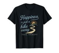 Happiness is Just A Hike Away Trail Therapy Design T-Shirt