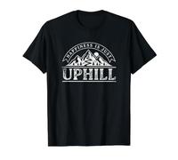 Happiness is Just Uphill Value Graphic T-Shirt, Men, Black, L