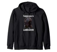 Happiness Is Labrador Chocolate Lab Brown Labrador Retriever Zip Hoodie