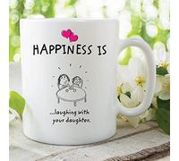 Happiness is Laughing with Your Daughter Mugs Mothers Day Gift Present WSDMUG515