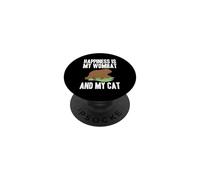 Happiness Is My Wombat And My Cat Australian Lover PopSockets Adhesive PopGrip