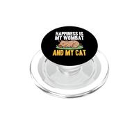 Happiness Is My Wombat And My Cat Australian Lover PopSockets PopGrip for MagSafe