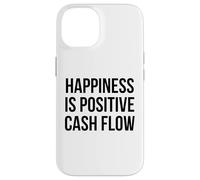 Happiness Is Positive Cash Flow Bold Black Text Design Case for iPhone 14