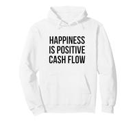 Happiness Is Positive Cash Flow Bold Black Text Design Pullover Hoodie