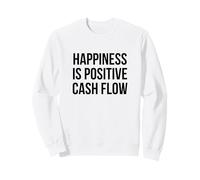 Happiness Is Positive Cash Flow Bold Black Text Design Sweatshirt